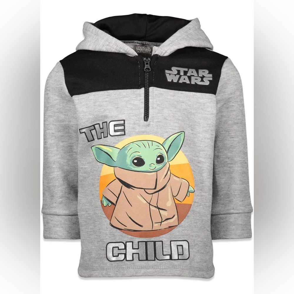 Star Wars Kids Gray and Black Pullover with The Child